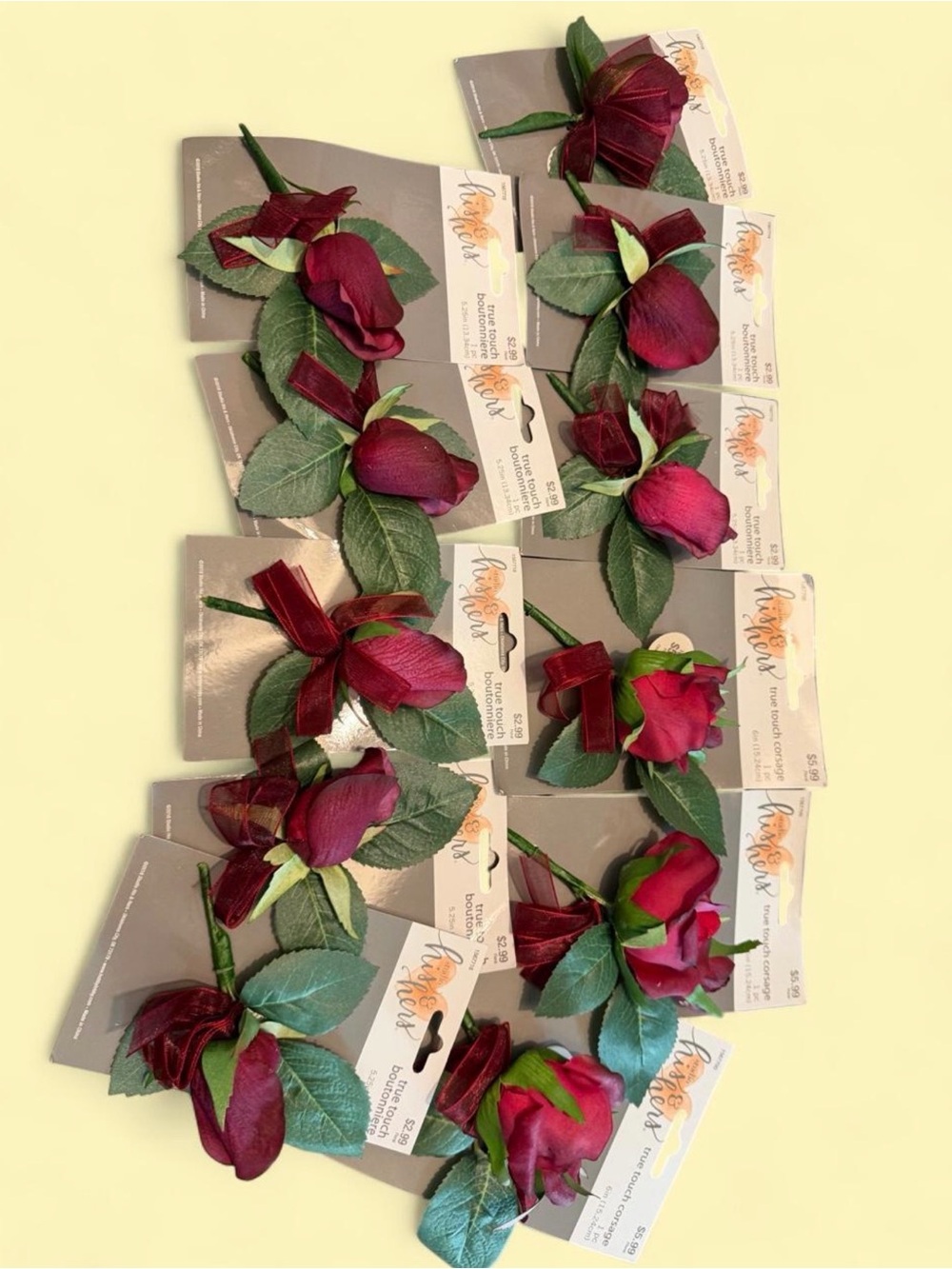 Floral Rose Bud Corsage Pin - Burgundy